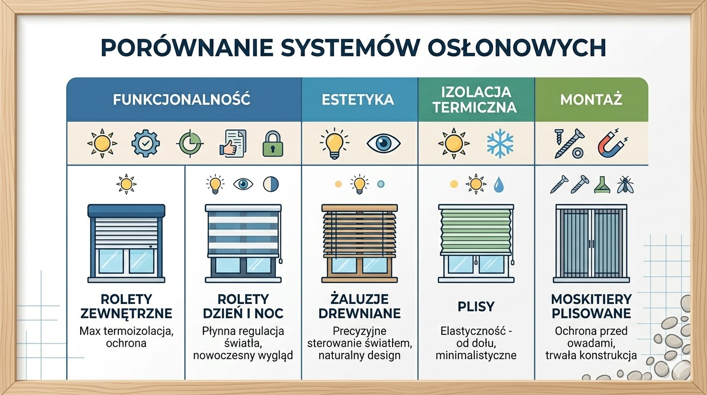 osłony okienne porównanie
